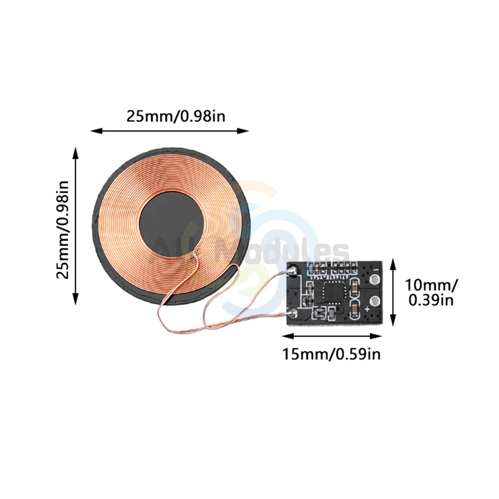 Lithium Battery Wireless Charging 3W/5W Wireless Charging Receiver Module Small Coil Wireless Charger Receiver Module Pcba Board