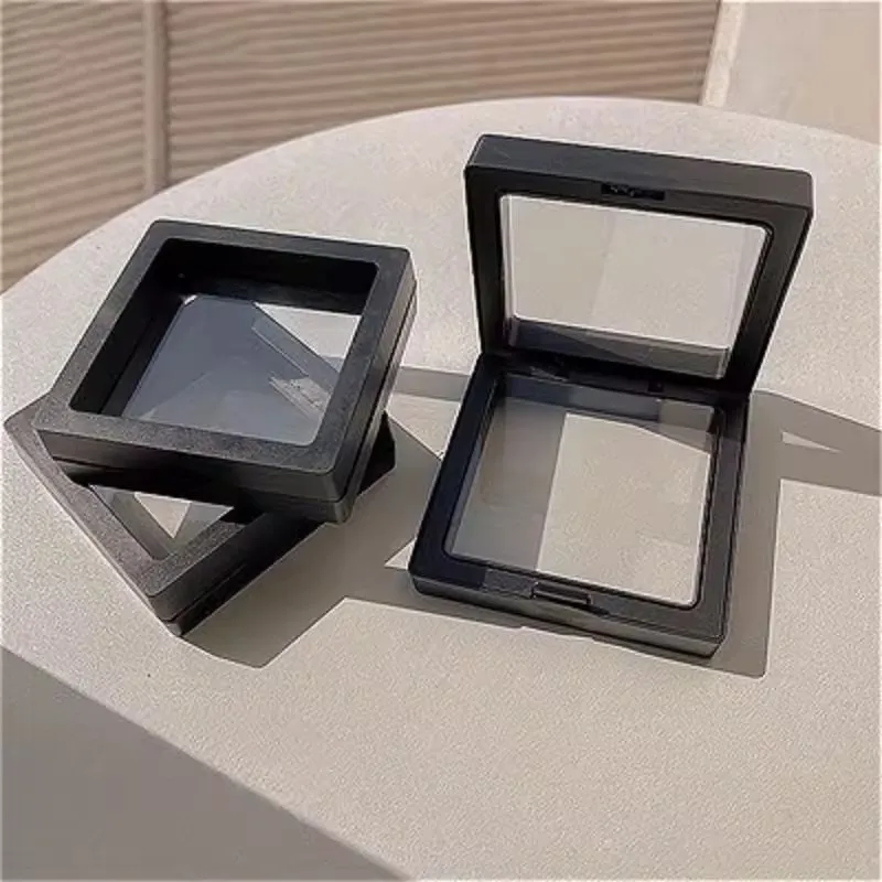 PE Film Jewelry Displays Stand Storage Box Transparent Floating Ring Earring Bracelet Necklace Packaging Dustproof Storage Case