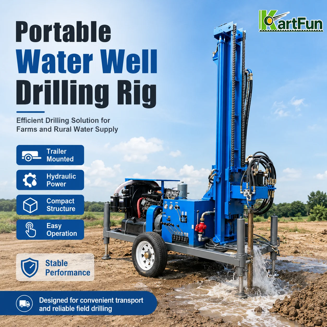 Multi Purpose Water Well Drilling Rig Hydraulic Diesel Drilling Machine For Geotechnical Survey