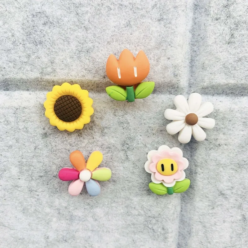 5pcs Pushpins Cute Colorful Sun Flower Push Pins Decoration Wall Cork Board Thumbtack Pin Drawing Office Binding Supply