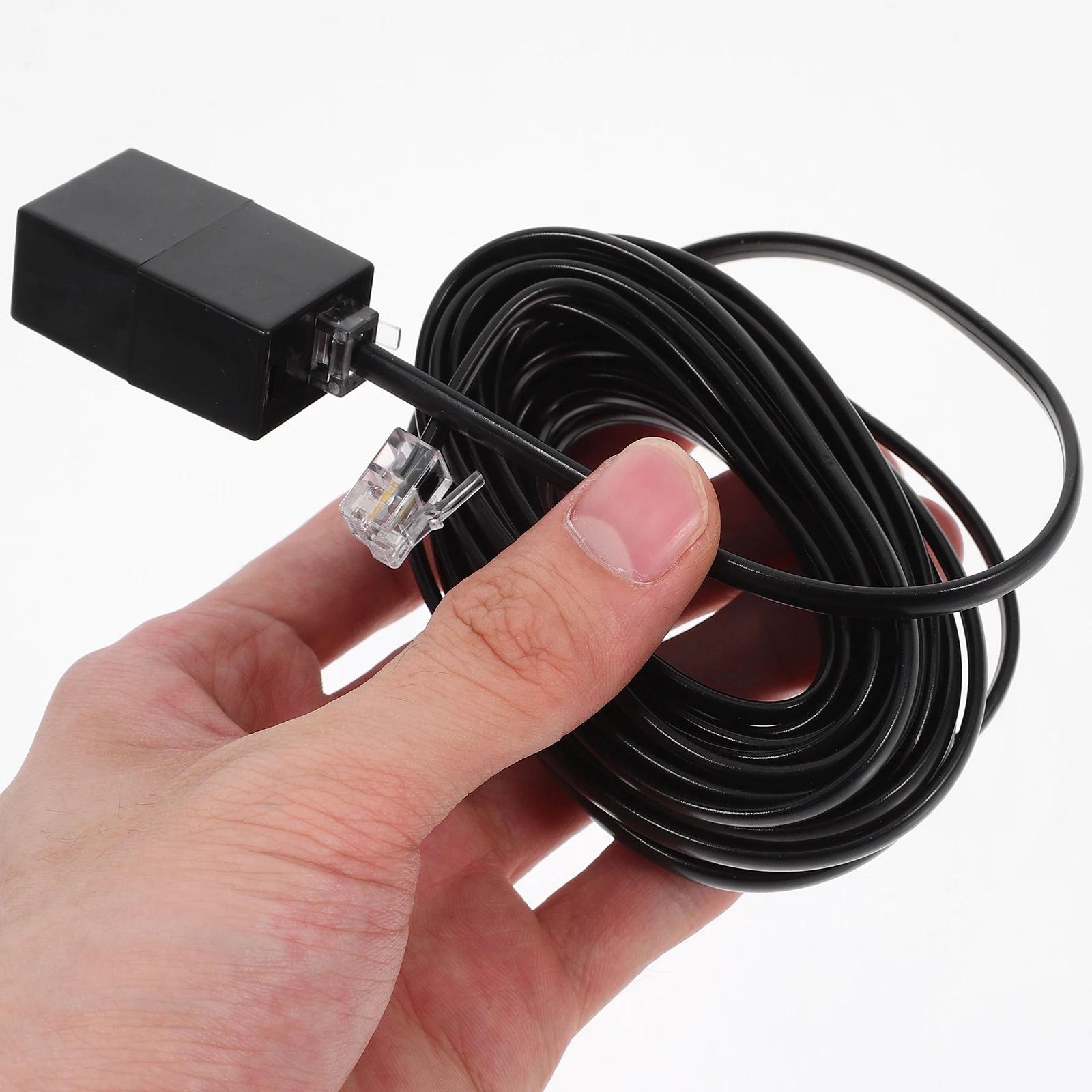 

1 set Telephone Cable Set 6P4C RJ11 Black 15ft Landline Phone Cord Staples Clips for Outdoor Extension Speaker Ethernet Wire