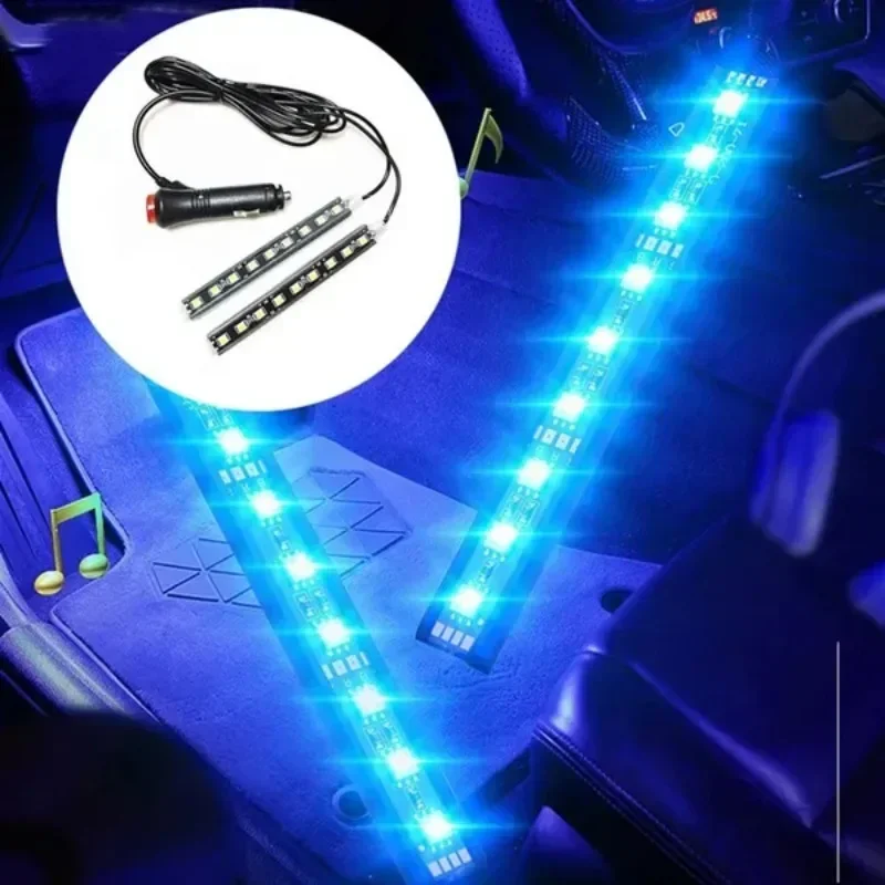 2 Pcs Car LED Foot Sole Decoration Light Strip Car LED Light Decoration Light Strip Car Decoration view 3
