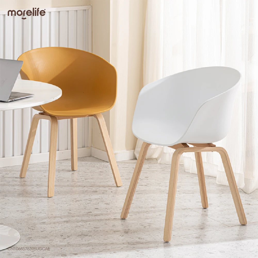 Modern Minimalist Dining Chair Wooden Leg Plastic Luxury Soft Chair Ergonomic, Toilet Chair Restaurant Coffee Shop Furniture