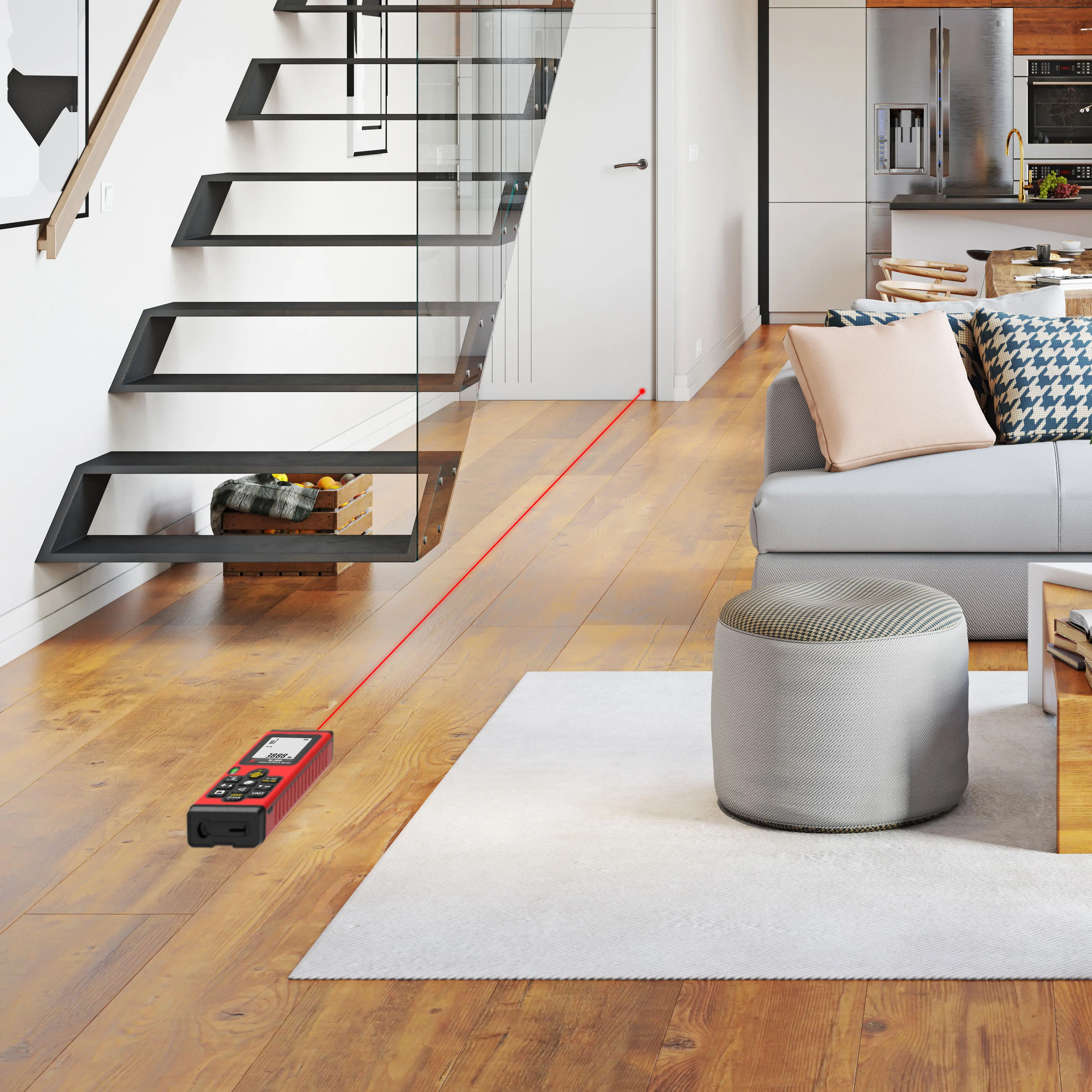 Smart Laser Distance Meter with Angle Sensor - Auto-Calculates Height/Length, 30 Data Storage