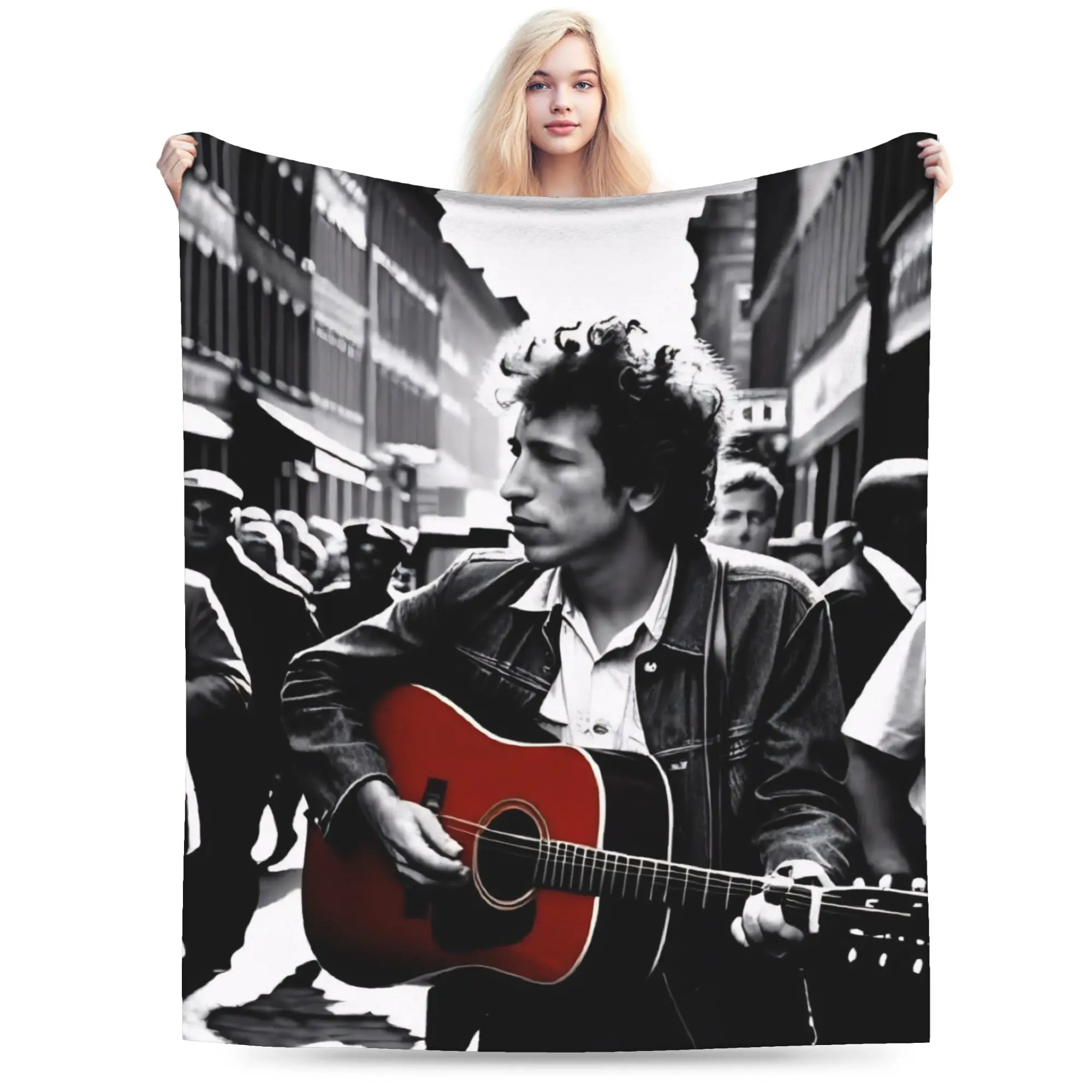 Bob Dylan Singer Throw Blanket for Couch  Fuzzy Soft Plush Blanket 50x60 Inch Multiple Sizes Bedspreads for All Seasons