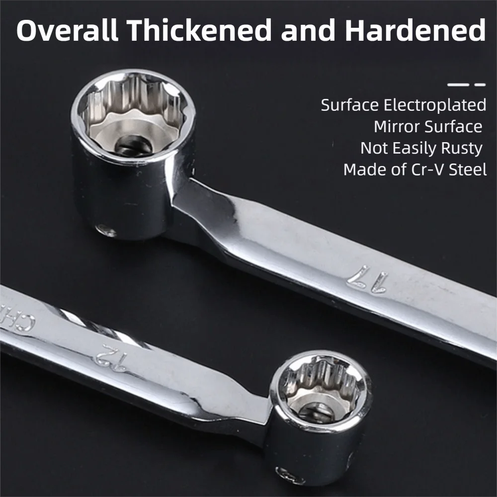

Double Head Dual Head Spanner Adjustable Non-slip Swivel Head Socket Wrench Durable Easy To Use Wrench Spanner Tool Home Use