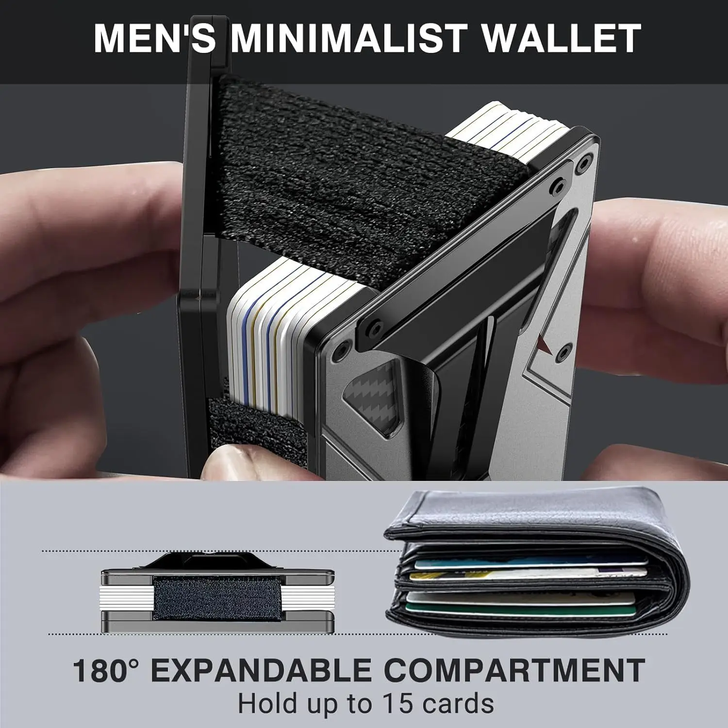 Magnetic Phone Card Holder Cards RFID Protection Slim Metal Credit Card Holder RFID Blocking Wallet Best Gift for Men Women