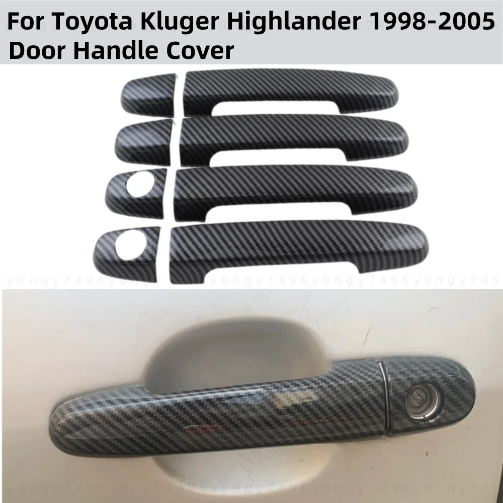 سيارة ABS كروم اكسسوارات مقبض الباب يغطي معجون الكسوة نمط لتويوتا كلوغر هايلاندر 1998 1999 2000 2001 2002 2003 2005