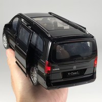 1:24 Benz V260L MPV Alloy Metal Diecast Model Car Sound & Light Home Trendy & Desktop Display Ornament Birthday Gifts For Friend