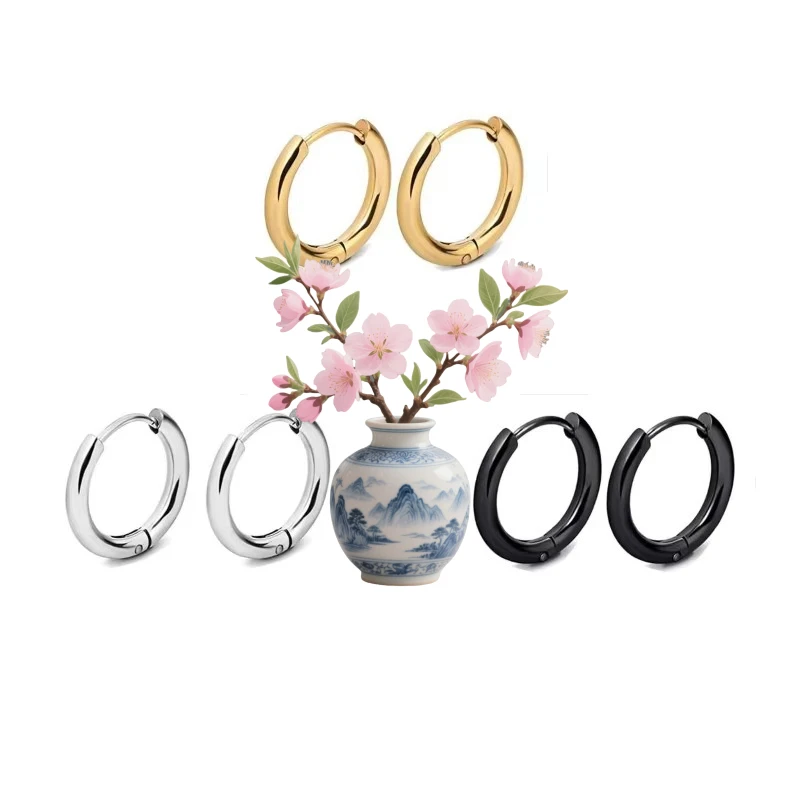 1Pair 2.5mm Stainless Steel Hoop Earrings Women Earrings Piercing Jewelry Earring Hoop Prevent Allergy Jewelry Wholesale