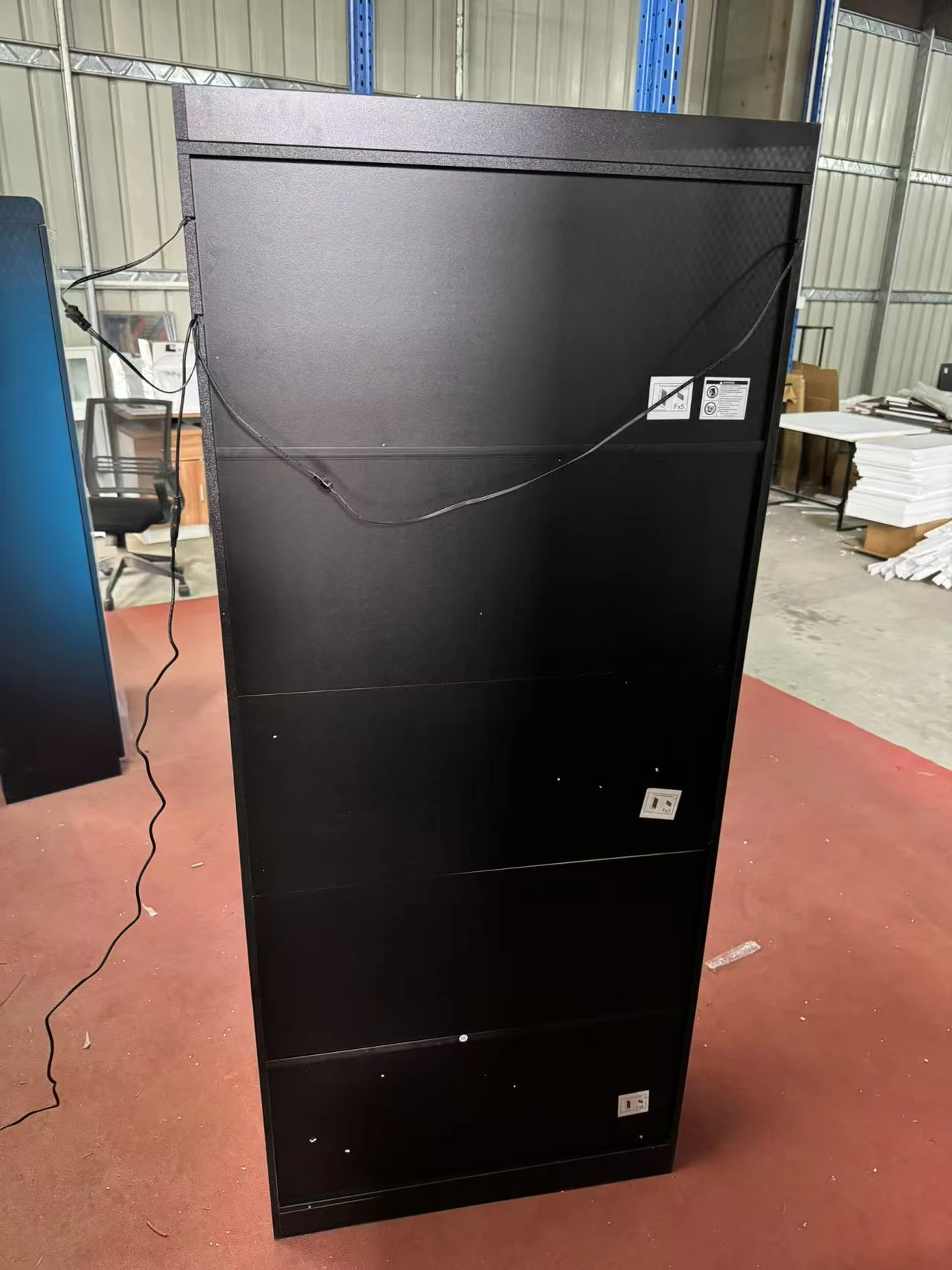 JDPAG Display Cabinet with Doors and Adjustable Shelves, 65" Tall Bookcase with LED Lights/Human Sensor