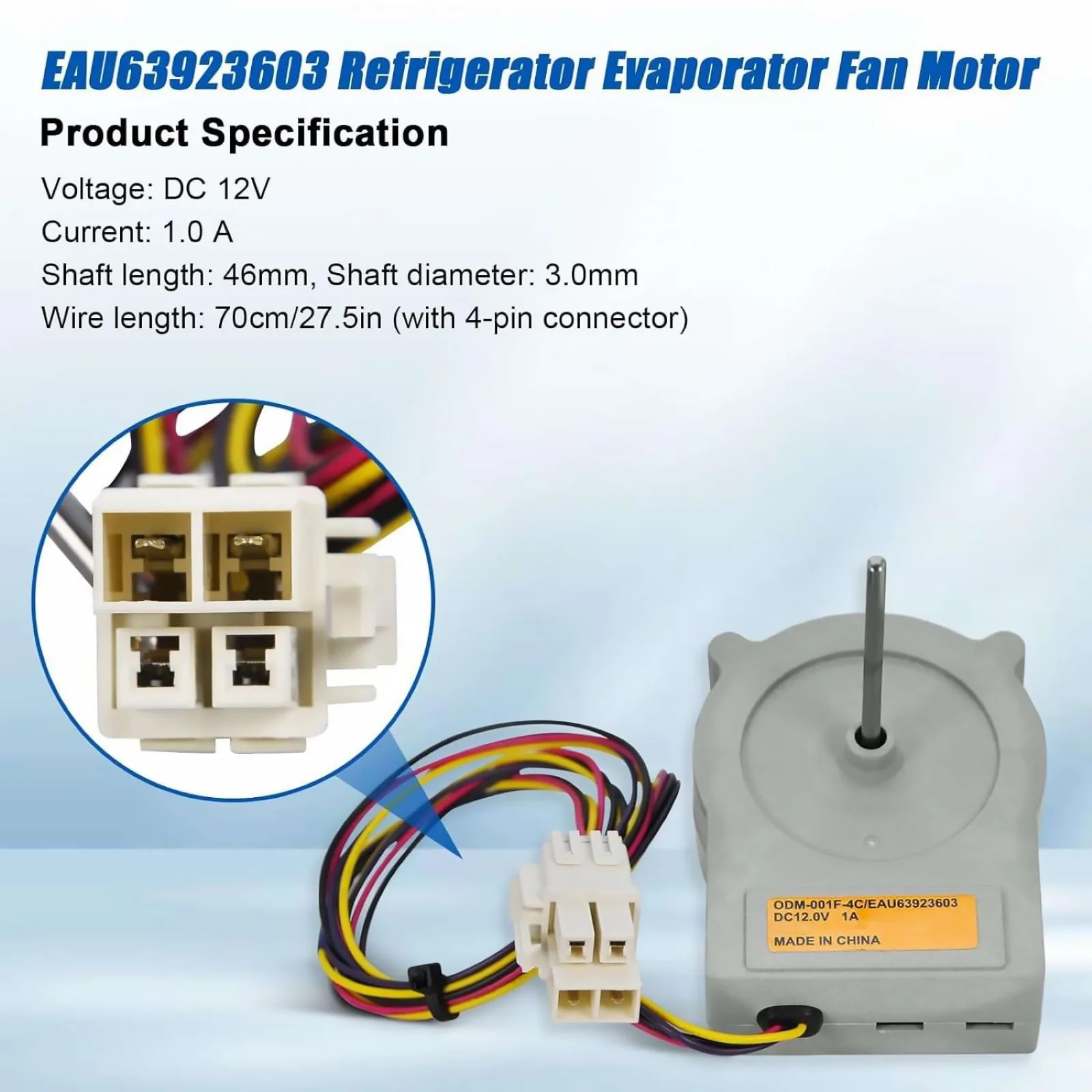 Conjunto de Motor de Ventilador para Evaporador de Refrigerador EAU63923603 DC12V, Repuesto para LG/Kenmore, Refrigeración Eficiente, Accesorios Eléctricos