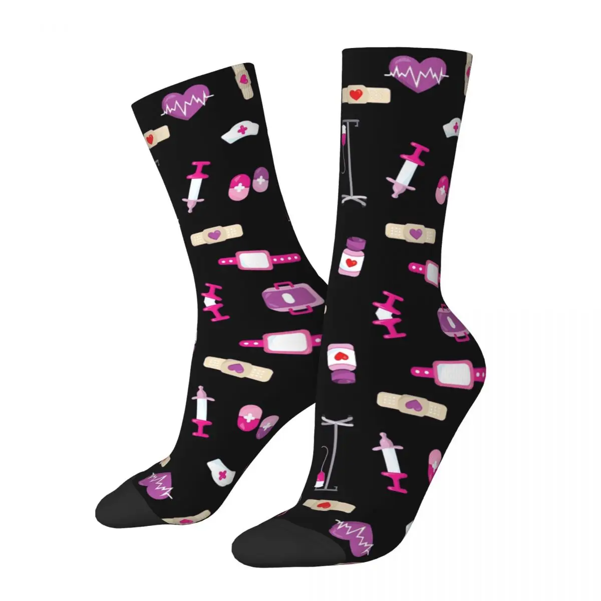 

Cute Hospital Medical Pattern Gift For Nurses Socks High Quality Stockings All Season Long Socks for Man Woman Birthday Present