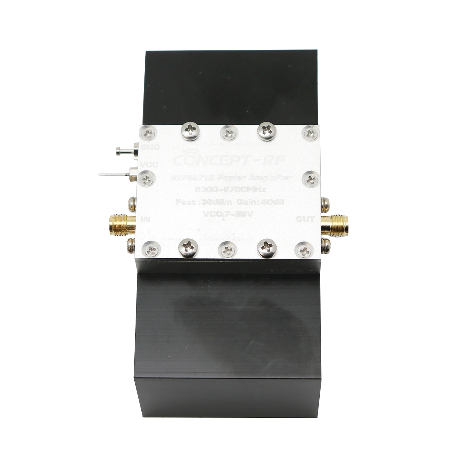 AU6471A 2.4Ghz PA 4W RF POWER Amplifier With Heat Sink 40db Gain 2.3-2.7G AMP for 2.4G WIFI IBluetooth Drone Image Transfer Lora
