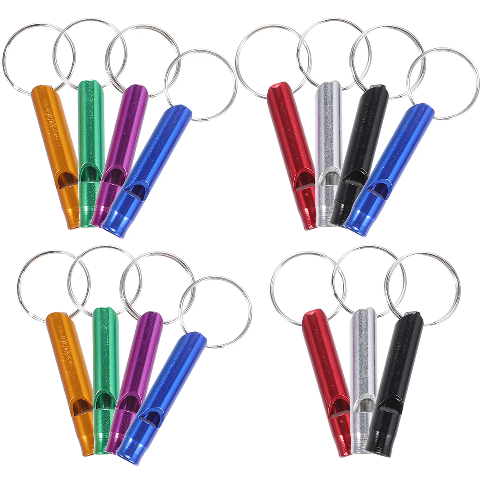 15 Pcs Aluminum Alloy Whistle Metal Camping Accessory Hiking Delicate Emergency Portable Keychain