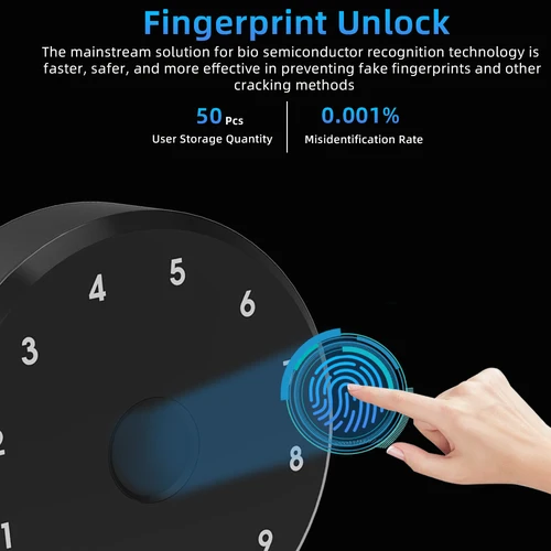 Imagen 2 del producto Cerradura inteligente CDOK A1 Ultar, versión Tuya BT, opcional: huella digital/contraseña/desbloqueo remoto WiFi, instalación sin perforaciones,