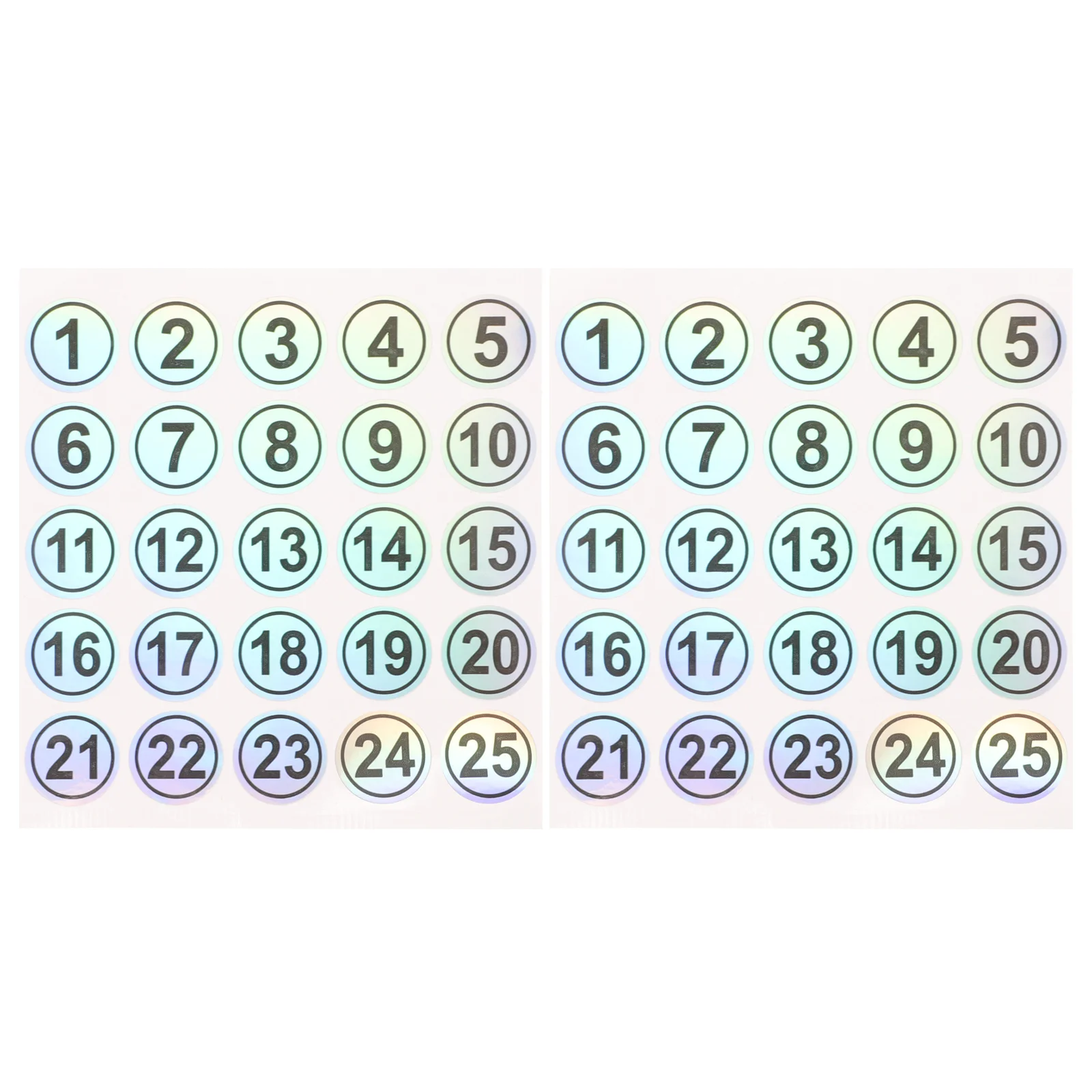 

2 Sheets Multi-Function Round Number Stickers Adhesive Number Labels for Office Classroom Classification Organizing