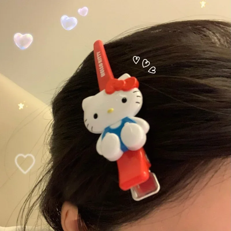 Kawaii Y2K Sanrio Hello Kitty Hair Clip Kuromi Cinnamoroll Girl One Word Clip Cartoon Anime Student Headband Headpiece Clip Gift