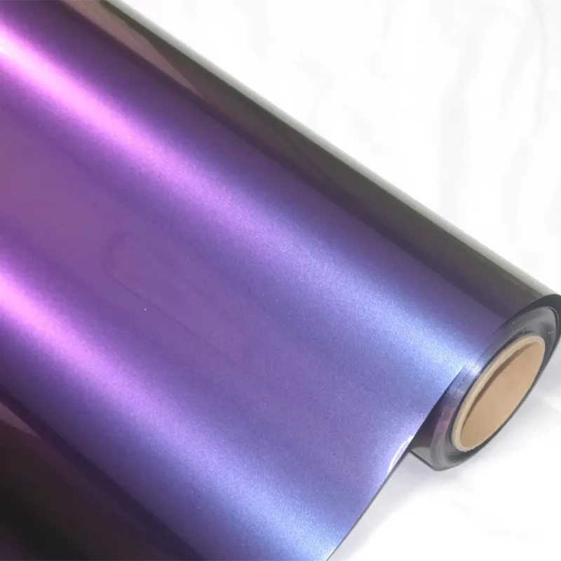 COOL SUN 1.52*16m Chameleon Automotive Wrap Anti Scratch Luxury Glossy Finish Purple Color Shift Vinyl Car Body Film
