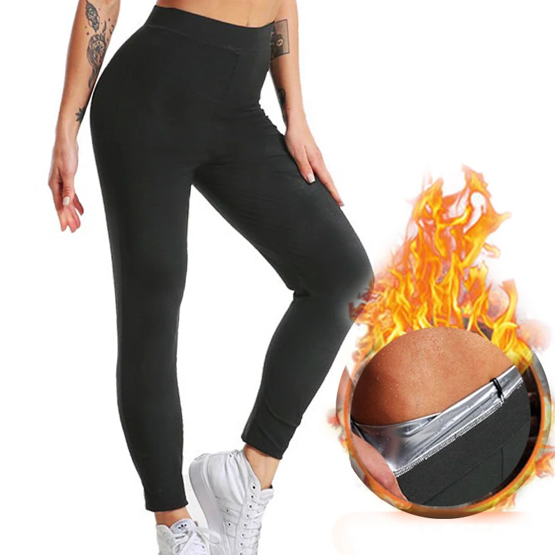 Aiithuug Silver Heating Pants Women Hot Sweating Pants Women Sauna Suit Pants 5 Times Sweat Hot Thermo Shaper Leggings Slimming