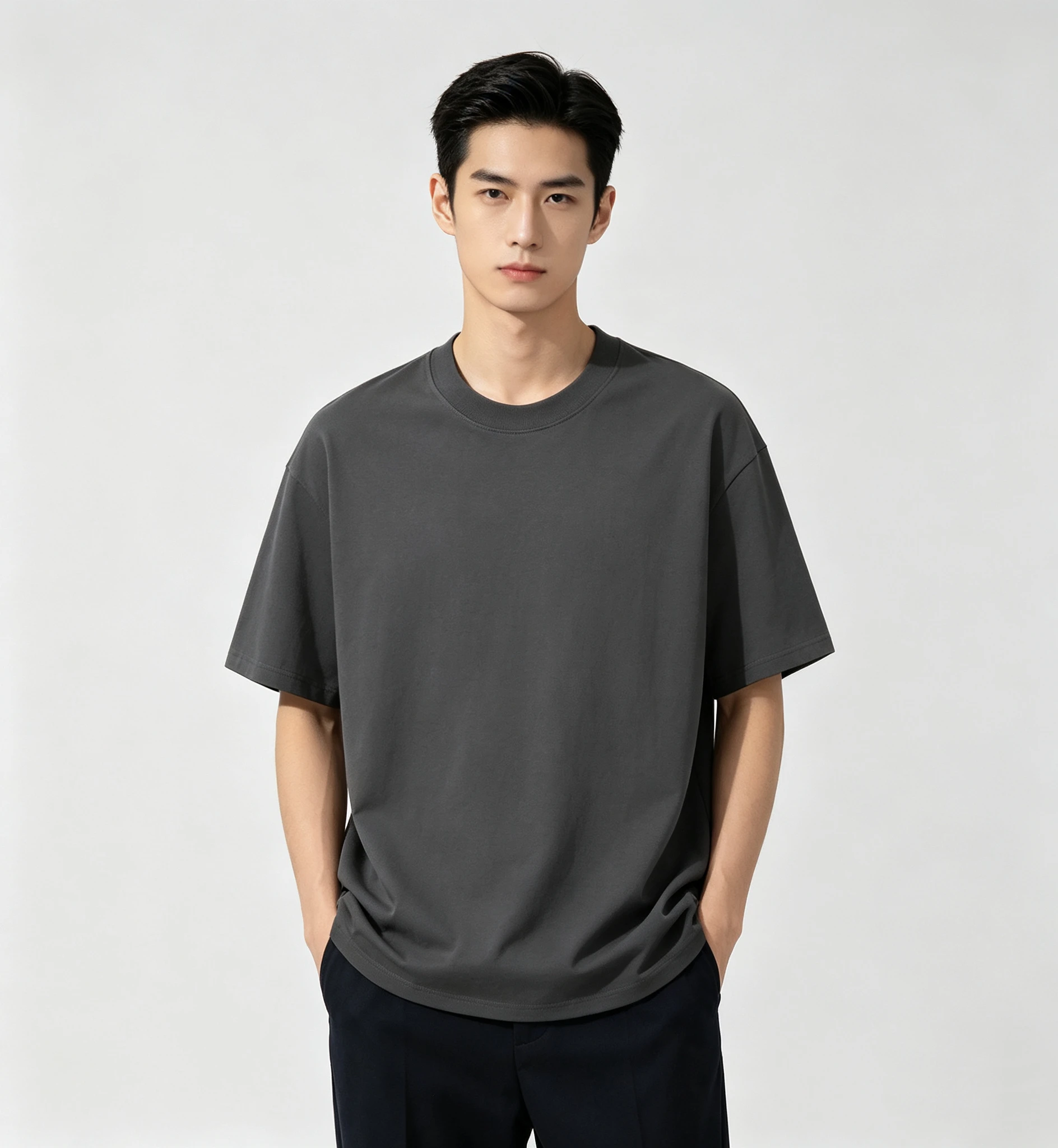 Heavy Wight 260 Grams Men T Shirt Cotton Half Sleeve Breathable High Quality Round Neck Basic Tops Men Summer T-Shirt