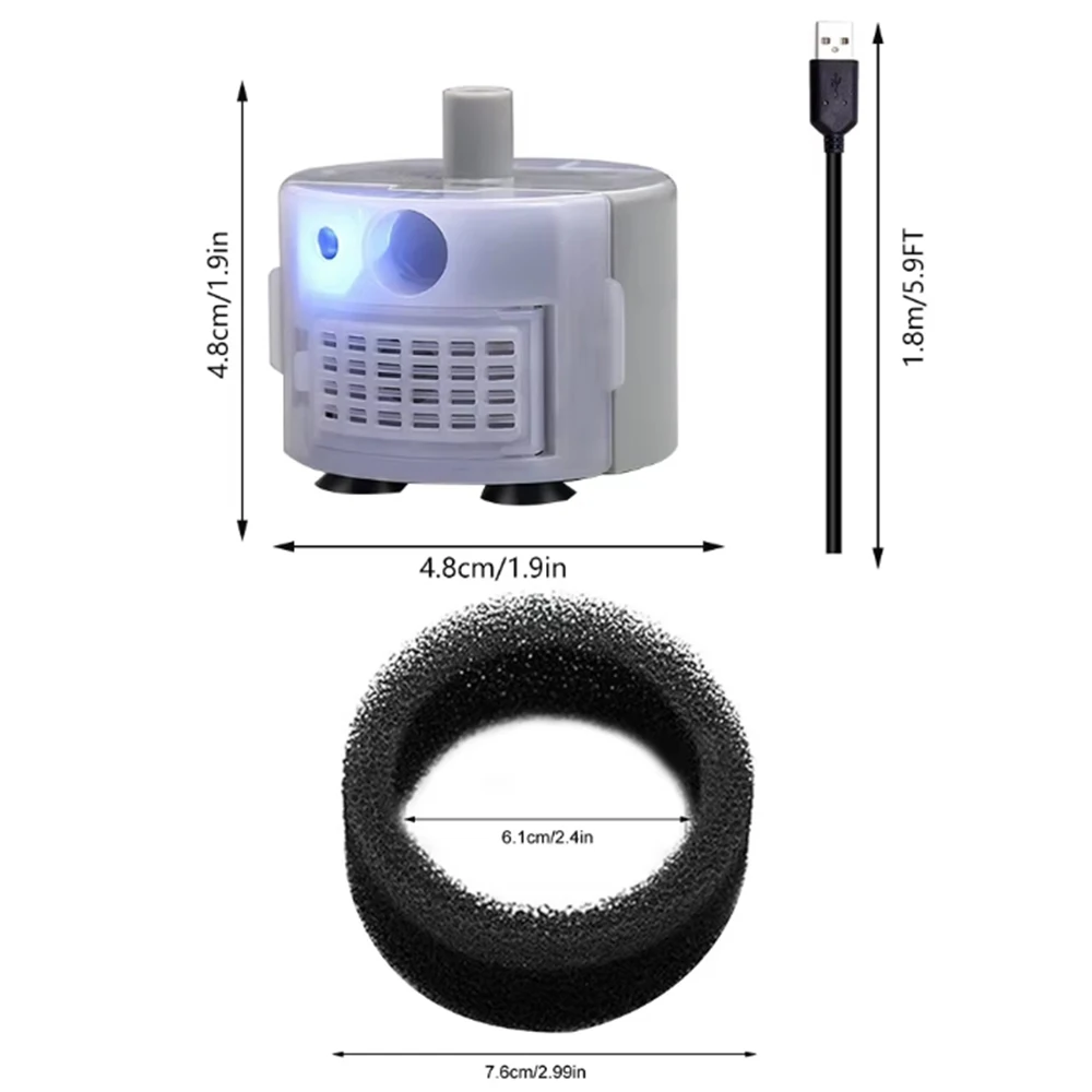 USB Wasserpumpe LED Licht Haustier Katze Wasser Brunnen Motor Ersatz für Katze Blumen Trinknapf Spender Haustier Zubehör – Detail 30