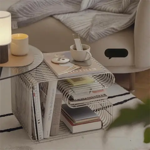 Nordic Minimalist Modern Side Table, Living Room Sofa Corner Table, Geometric Coffee Table, Artistic Portable Coffee Table, Side Table, Italian Minimalist Home Sofa Side Table, Corner Table