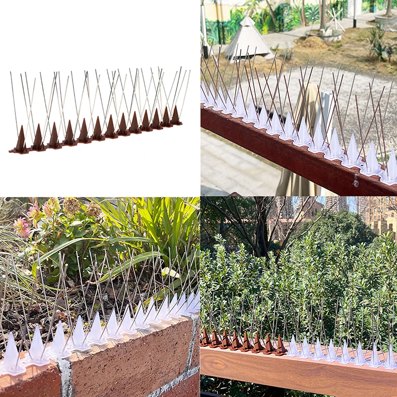 

1Set Anti-bird Spikes 10Pcs Pikes Strip Stainless Steel Repeller Bird Pigeon Spike Deterrent Bird Scarer For Fence Roof Balcony