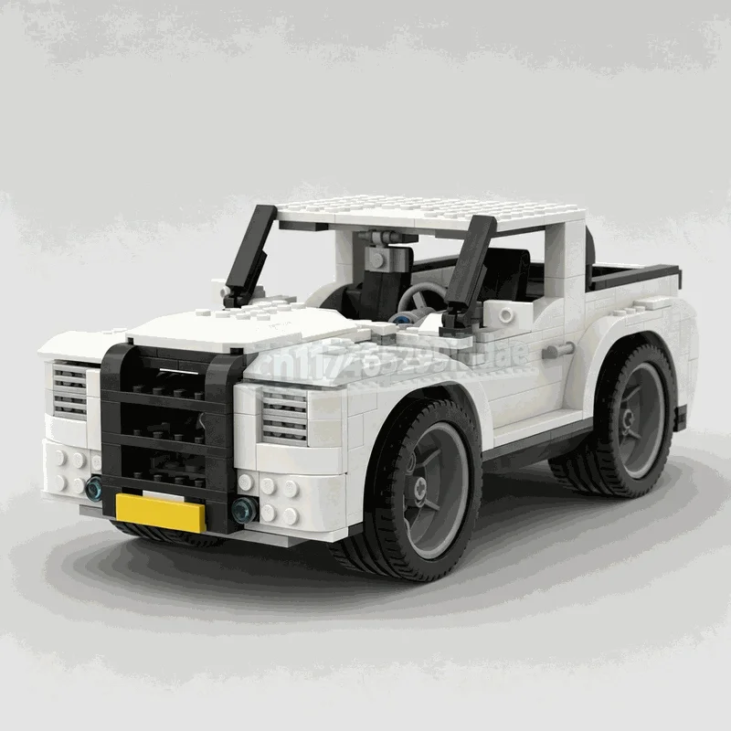 523PCS White Pickup Truck Building Blocks Classic Utility Vehicle Model Creative DIY Assembly Toy Home Display Festival Gift Set