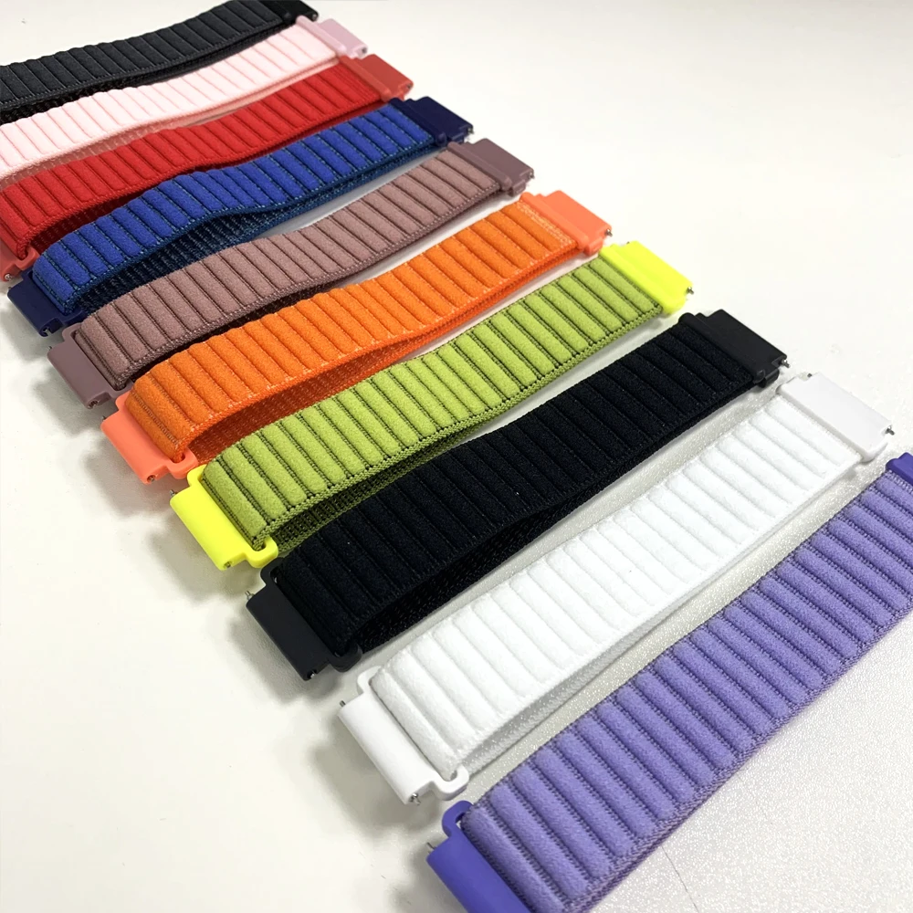 20mm 22mm ナイロンストラップ サムスンギャラクシーウォッチ7 6 5 4 40mm 44mmバンド AMAZFIT BIP6 BALANCE 2/ガーミンヴェニュー4 45mmブレスレット用