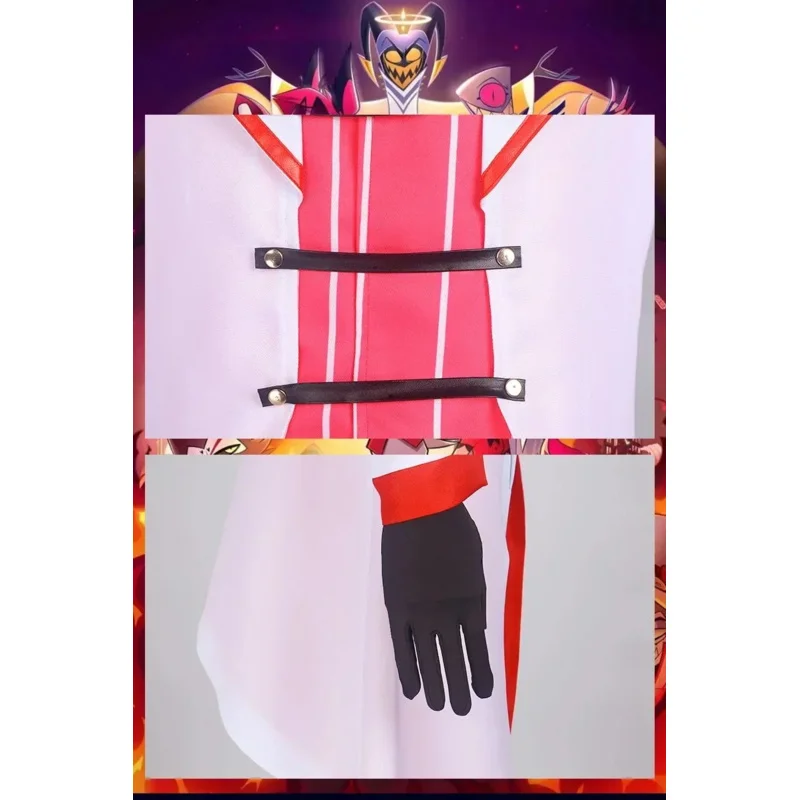 Lucifero Hazzbin Costume Cosplay Papillon Costume da uomo Uniforme Giacca Gilet Pantaloni Parrucca Halloween Festa di compleanno Costume da uomo