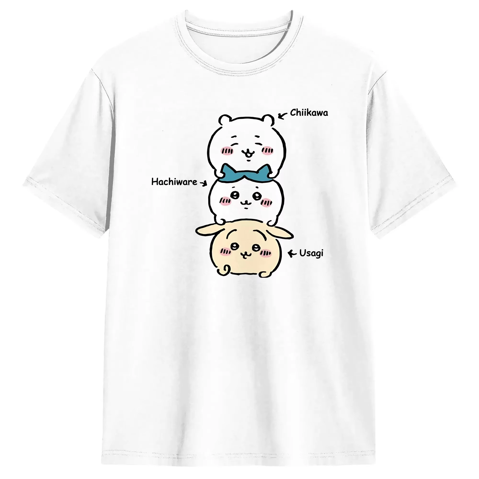 Chiikawa Cute Kawaii Anime Starry Tee Men's Women's Black Retro Cool Graphic Art Print Oversized Short Sleeve Streetwear Top