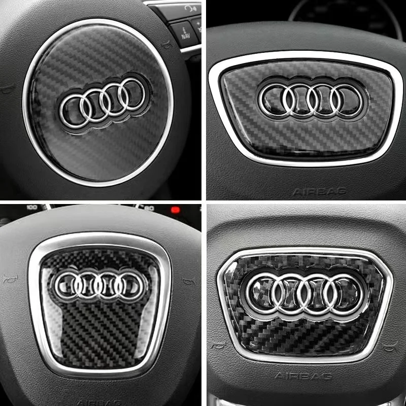 True Carbon Fiber Car Steering Wheel Carbon Fiber Cover Accessories For Audi A3 A4 A5 A6 A7 Q3 A6 C7 Q5 A8 Q7 B6 8R Q7 TT B8