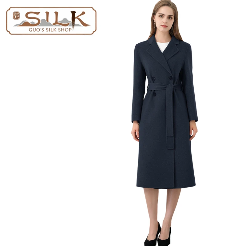 

Double-sided Cashmere Women's Coat Double Button Closure Elegant Style Outerwear for Business Casual Wear Wool Clothing