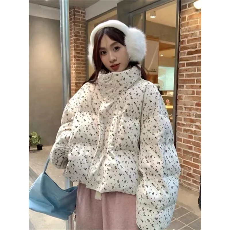 Off White Down Jacket Women Hooded Coat Keep Thickening Warm Y2K Fashion Streetwear Duck Down Feather Female Winter Long Outwear