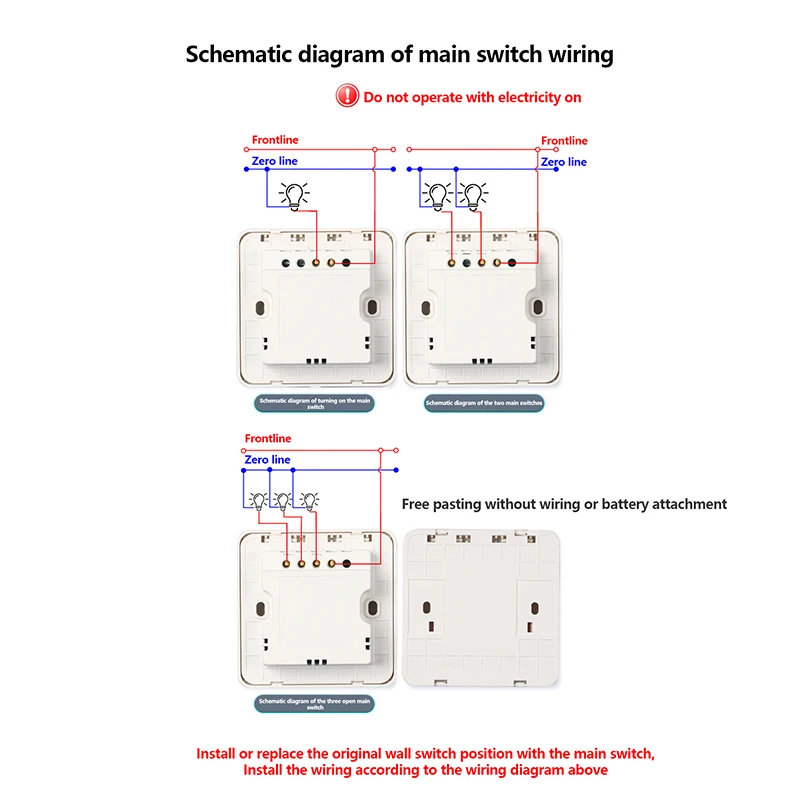 Drahtlose Fernbedienung Schalter Panel Intelligente Dual Control Verkabelung-freies Zufällige Aufkleber Hause Licht Taste Rocker   Schalter