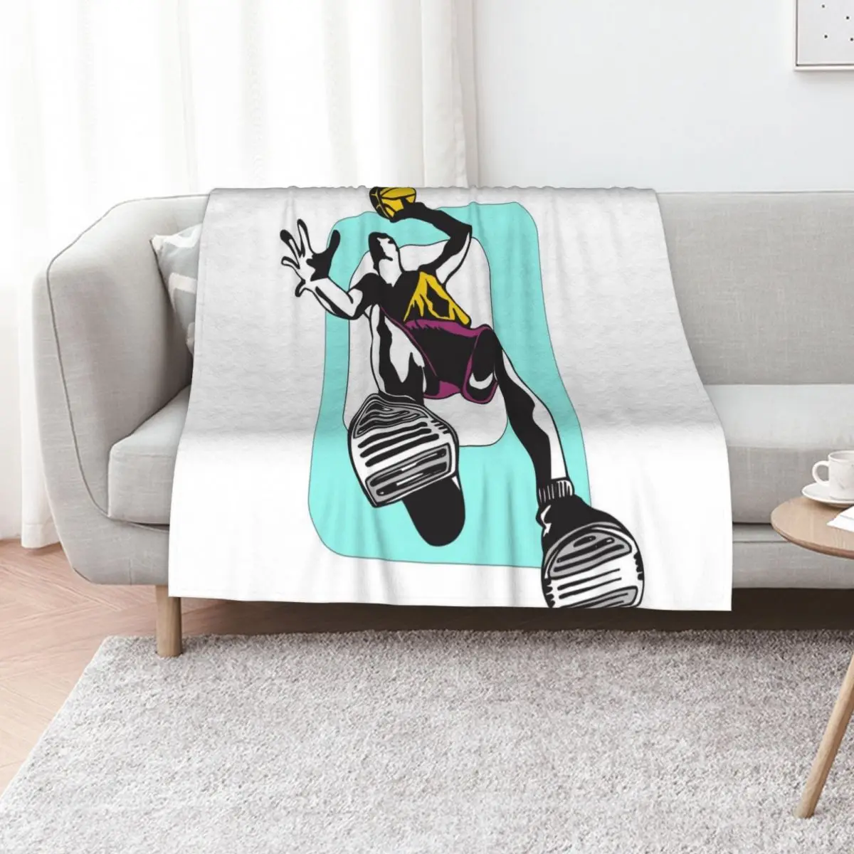 Basketball Player – Jump High Throw Blanket Soft Plush Plaid Warm Luxury St Nap Blankets For Bed Blankets