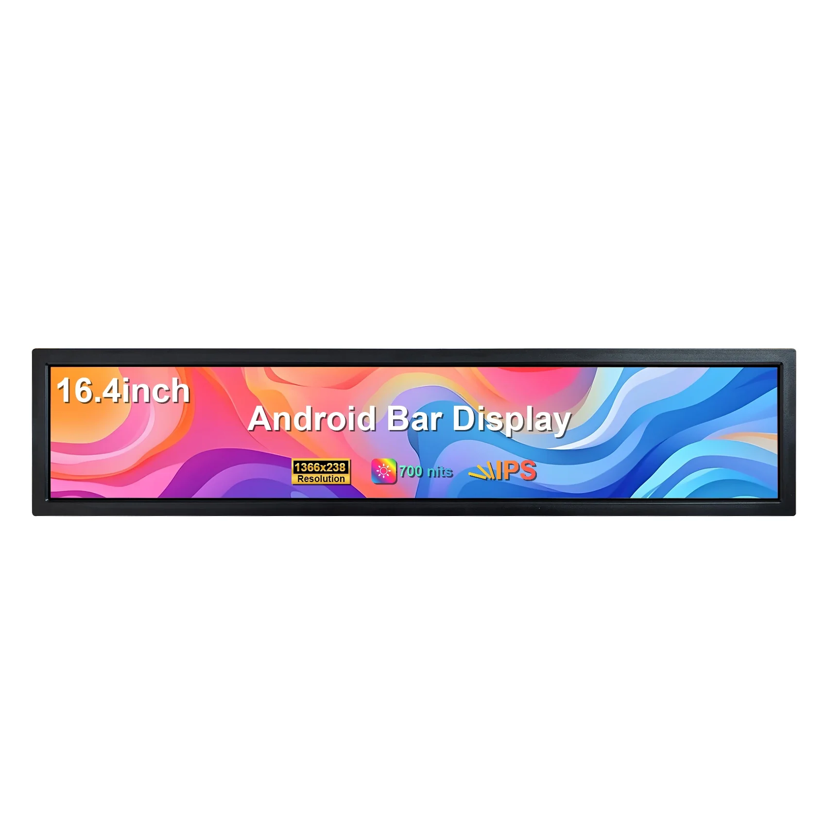 16.4inch 1366x238 Strip Bar 700 nits High Brightness IPS Android Monitor