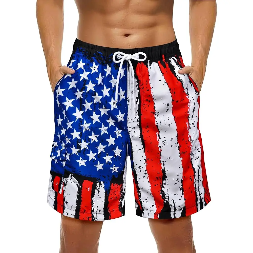 

OlyPegic Mens Swim Trunks 9 Inch Quick Dry Board Shorts Mens Bathing Suit Beach Swimwear Mesh Lining with Zipper Pock