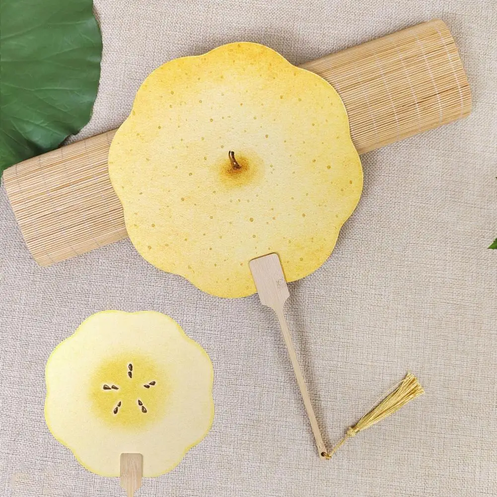 Fruit Round Fan Home Decor Hand Fan Portable Fruit Print Handheld Fan for Outdoor Travel Camping Lightweight Wooden for Summer