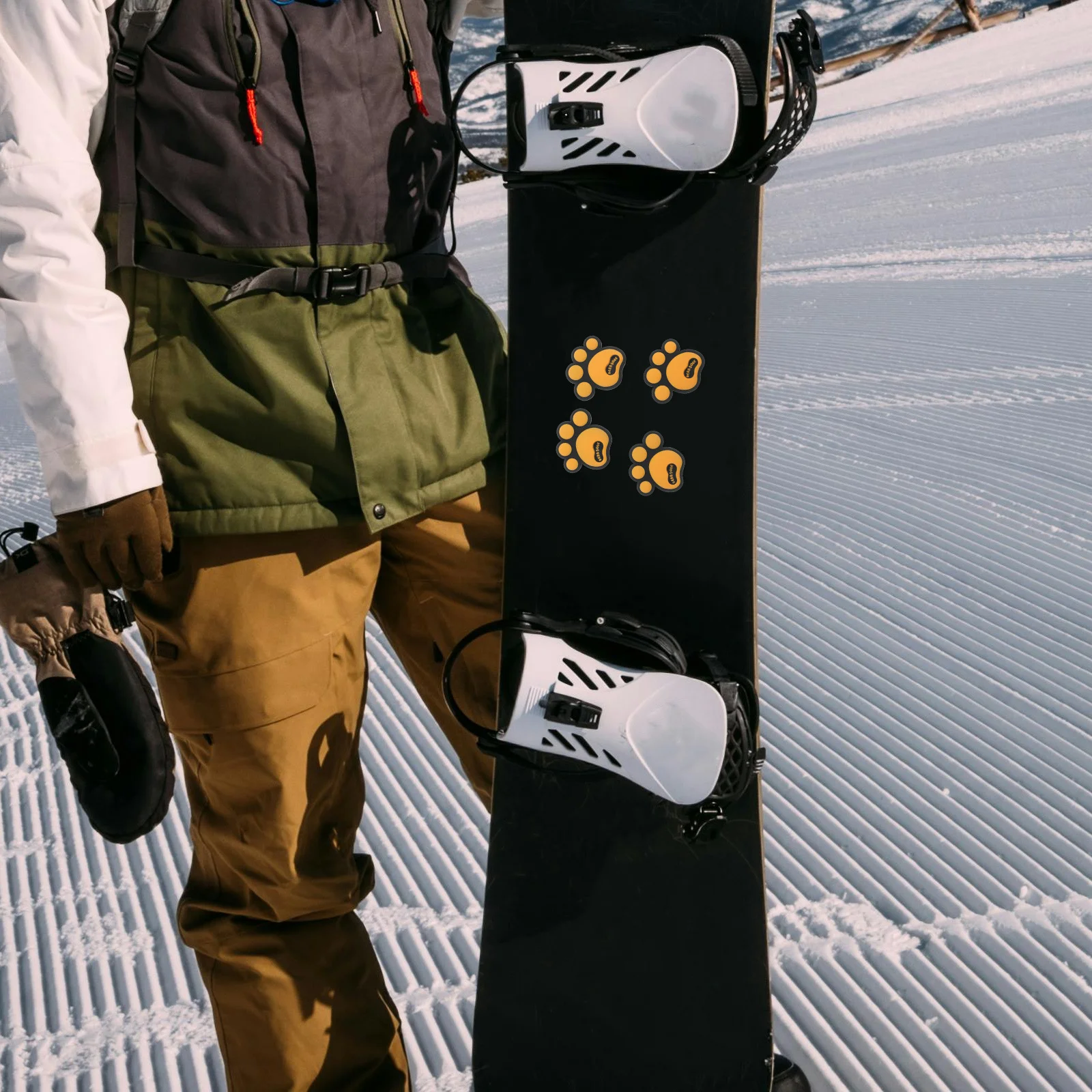 

4Pcs Cartoon Dog Paw Cat Print Anti-Collision Silicone Pads Waterproof Car Decals Stickers Anti-Slip Protection for Snowboard