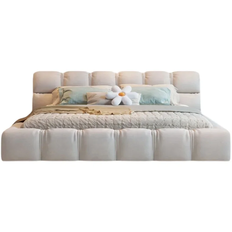 Bed Minimalist 1.5 double technology cloth  Modern luxury master room 1.8m online celebrity Puff tatami image 2