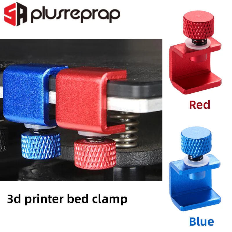 2/4pcs Blue or Red Adjustable Bed Clip Heatbed Clamp for 3D Printer Ender 3 Build Platform Glass Retainer