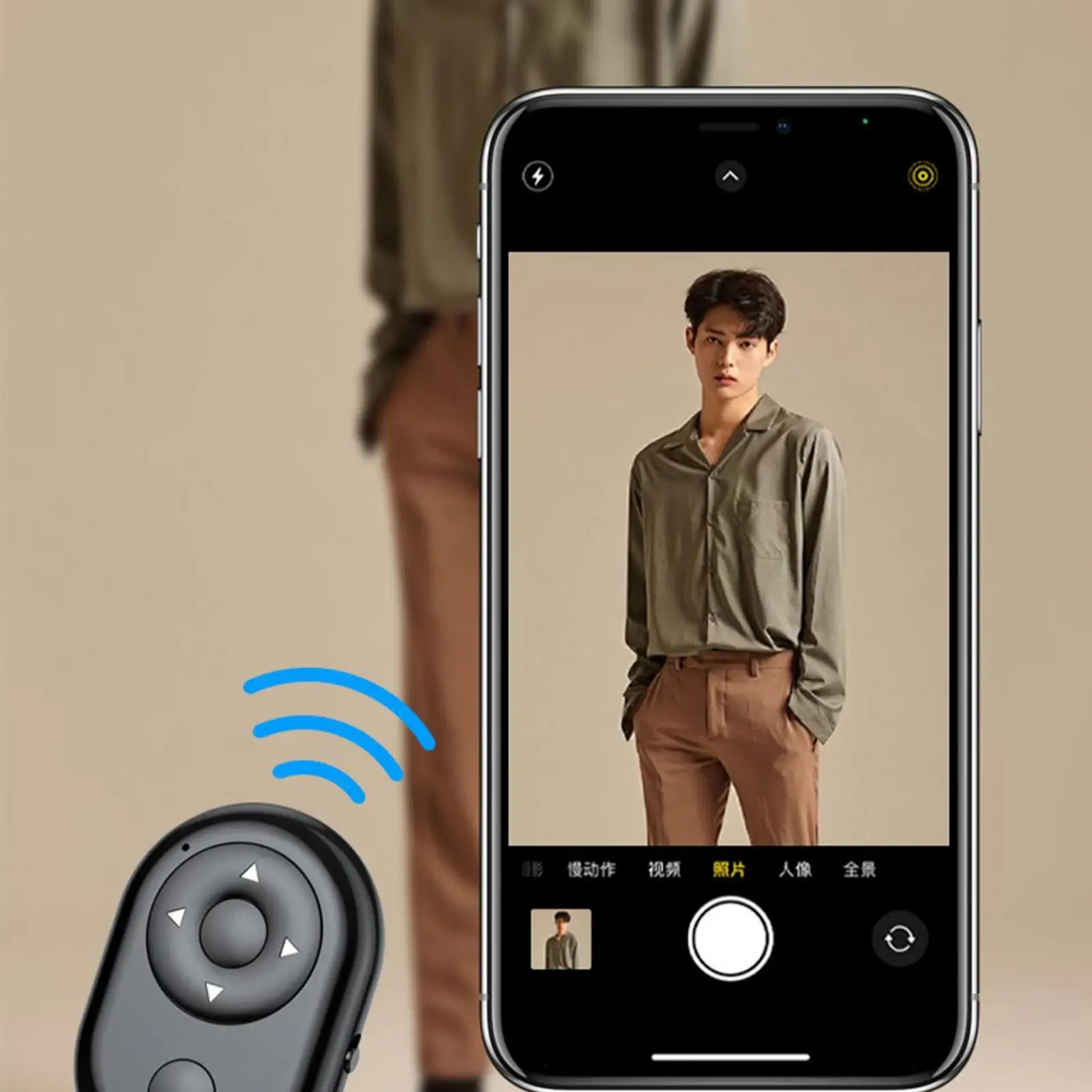 Mini telecomando wireless compatibile con Bluetooth, autoscatto, pulsante dell'otturatore per fotocamera, per video con spazzole Android ForApple Ios