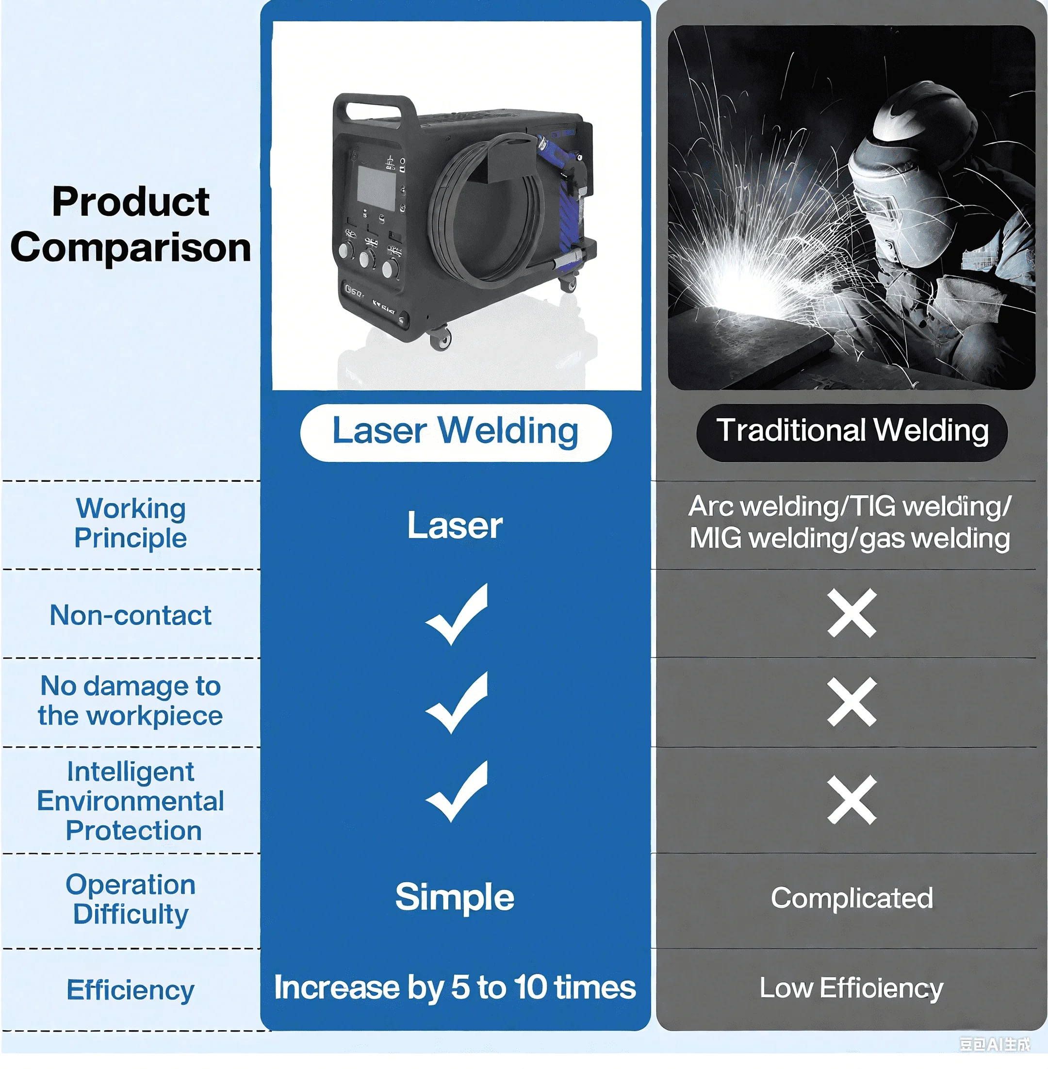 High-efficiency STR-HW550Pro 2000W Industrial Air-cooled Handheld Welding Machine for Factory, Farm and Restaurant Use