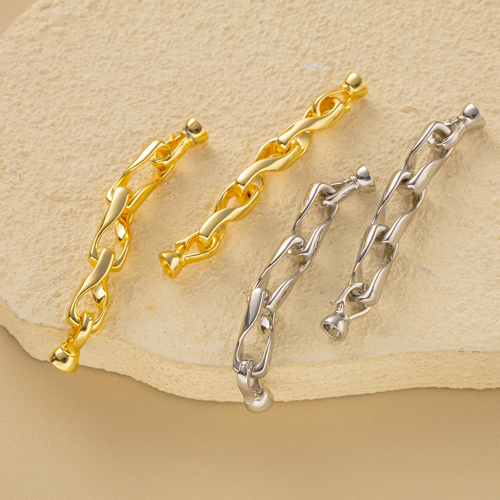 

1pc 18K Gold Plated Chain Connectors Clasps End Buckle For DIY Necklaces Bracelets Jewelry Making Supplies Accessories Findings