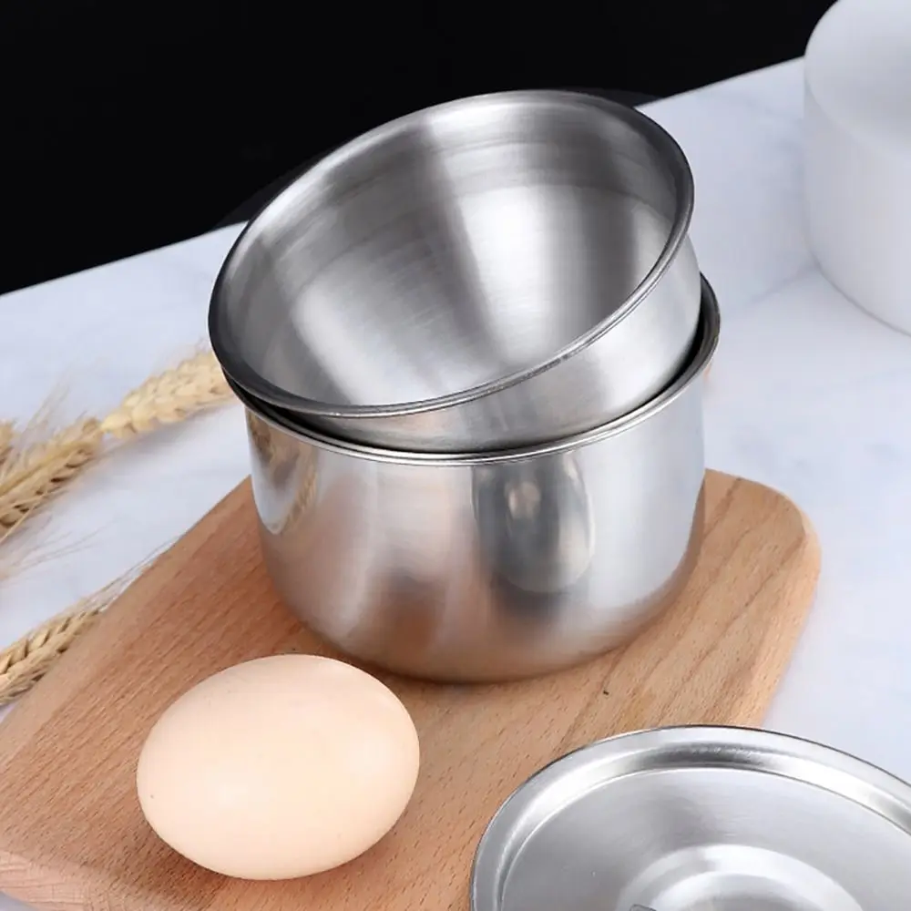 Stainless Steel Rice Bowl With Lid Soup Bowl Steamed Rice Bowl Anti-Scalding Child Small Bowl Korean Cuisine Kitchen Tableware