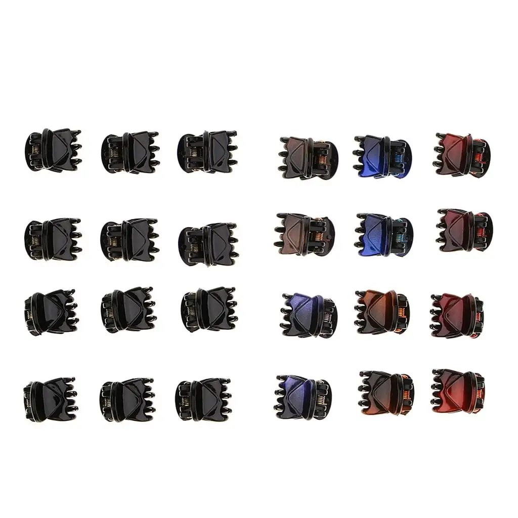 

12 Pieces Women Girls Mini Plastic Clamps Grips Hair Accessories