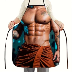 1pc Unique Muscle Print Apron Creative Kitchen Cooking Apron for Men and Women Kitchen Apron Dinner Party Cooking