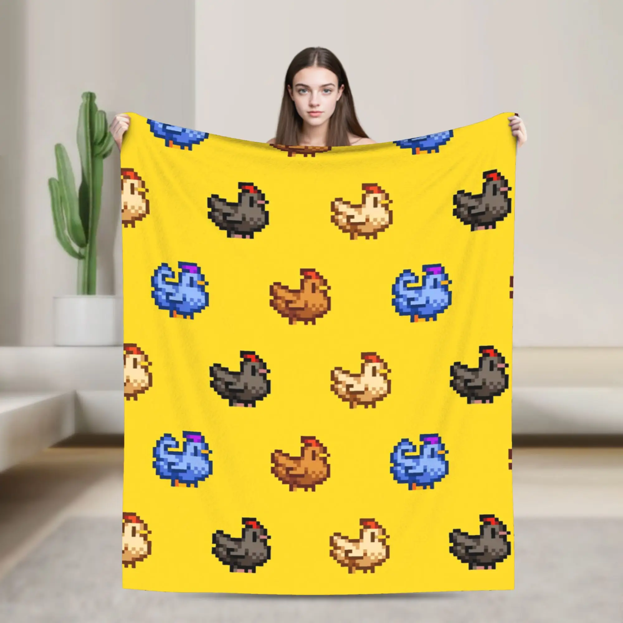 Stardew Valley Animals Blanket Warm Cozy Fluffy  Throw Blankets for Couch 50x60 Inch Multiple Sizes Rug Piece